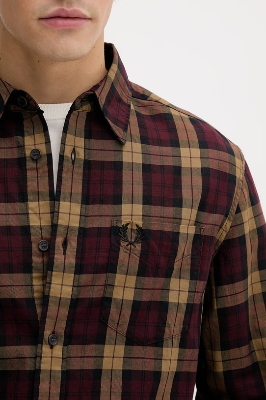 Fred Perry koszula bawełniana M1742 bordowy