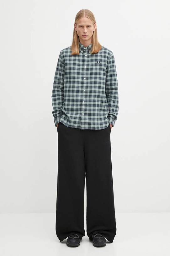 Bavlněná košile Fred Perry M1743 zelená