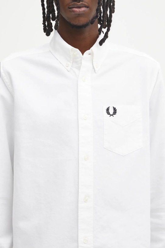 Fred Perry cămașă din bumbac alb M5516