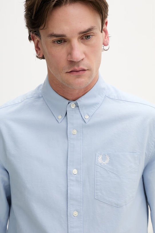 Fred Perry koszula bawełniana niebieski M5516