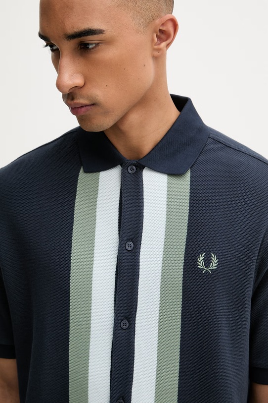 Fred Perry koszula męska bawełniana granatowy M8522