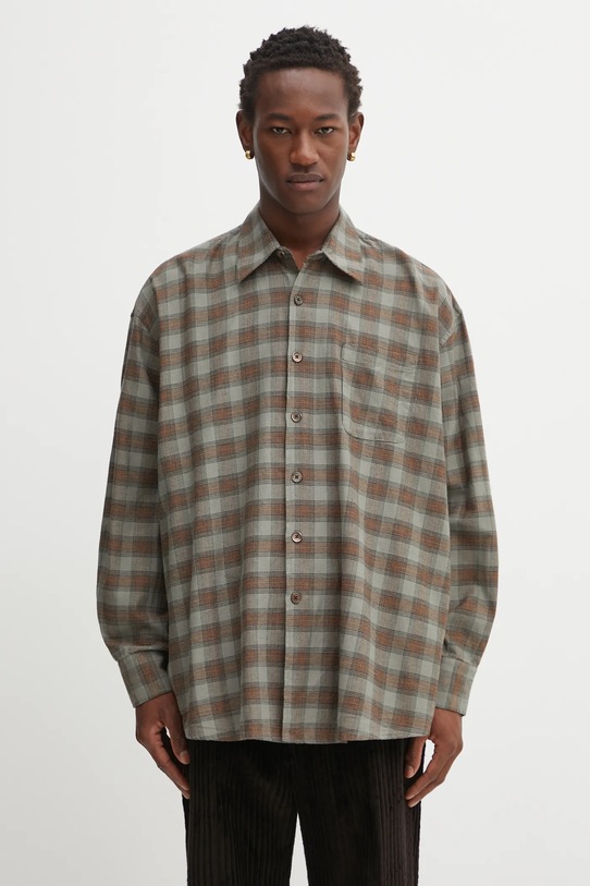 Our Legacy cotton shirt classic green M4252BI