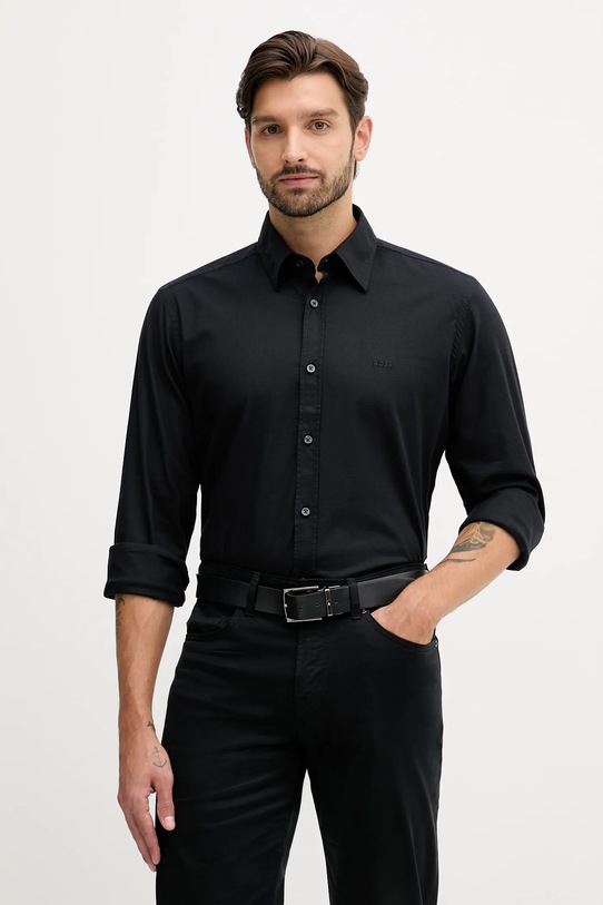 BOSS Orange koszula z elastanem czarny 50548959