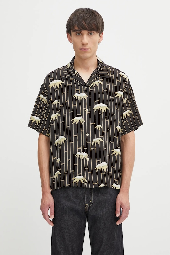 Visvim silk shirt copa shirt s/s bamboo silk black 125105011003