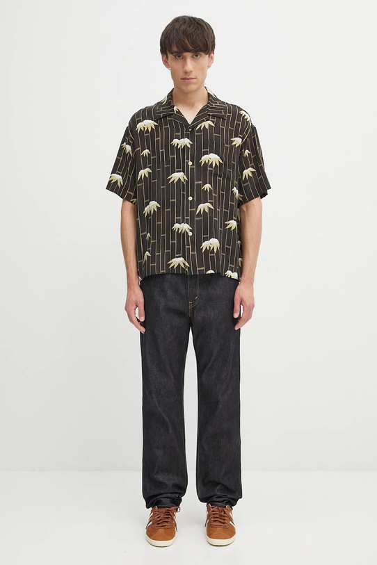 Μεταξωτό πουκάμισο Visvim copa shirt s/s bamboo 125105011003 μαύρο