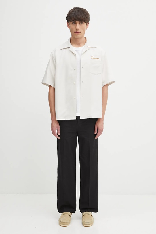 Visvim camicia in lana keesey sp shirt 125105011013 beige