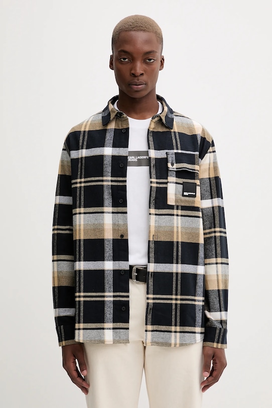 Pamučna košulja Karl Lagerfeld Jeans casual crna A4M16004