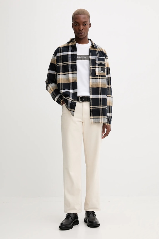 Pamučna košulja Karl Lagerfeld Jeans A4M16004 crna AW25