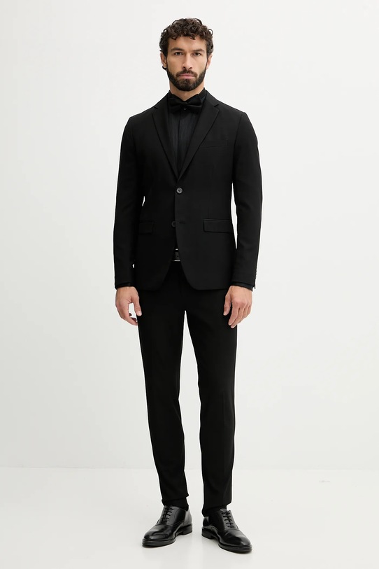 Βαμβακερό πουκάμισο BOSS 50550662 μαύρο AW25