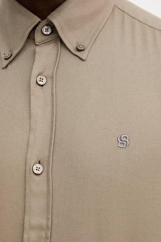 Памучна риза BOSS 50550583 бежов
