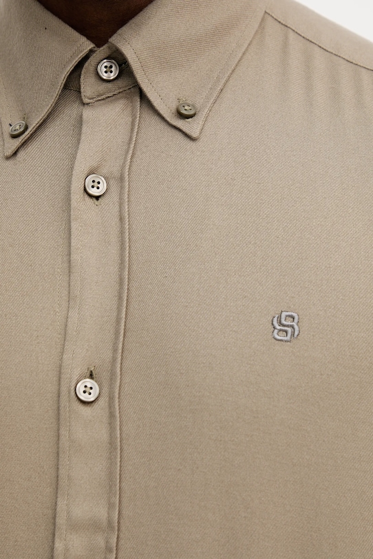 Памучна риза BOSS 50550583 бежов