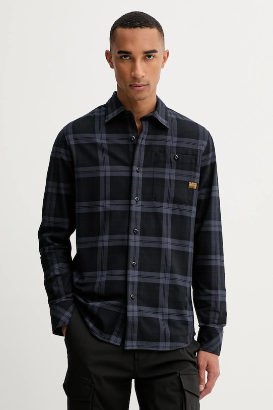 G-Star cămașă din bumbac Bristum 2.0 Slim cu modele bleumarin D23553.D748