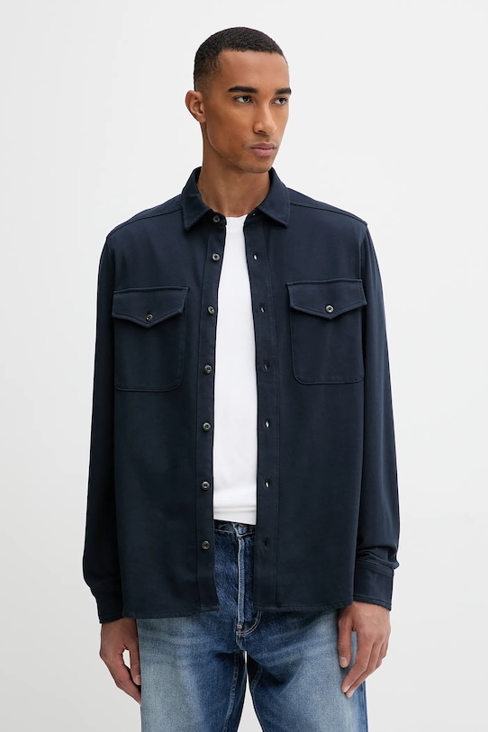 G-Star cămașă din bumbac lung bleumarin D26765.C784