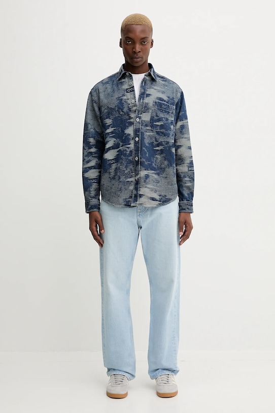 Τζιν πουκάμισο Hugo Blue 50549794 μπλε AW25