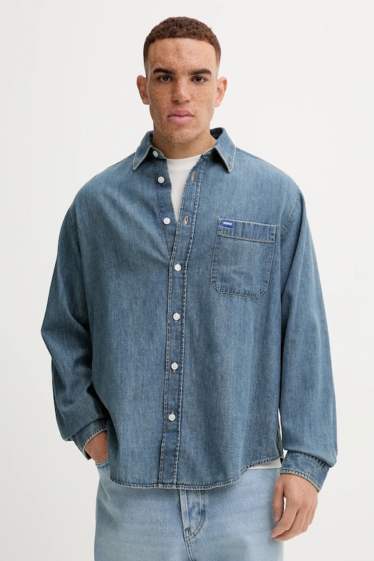 Hugo Blue koszula jeansowa bawełna niebieski 50549842