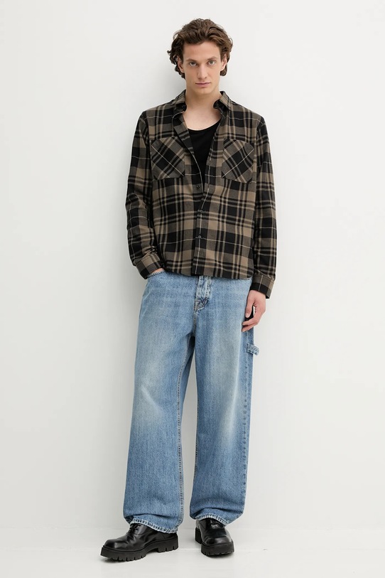 HUGO koszula bawełniana 50549753 zielony AW25