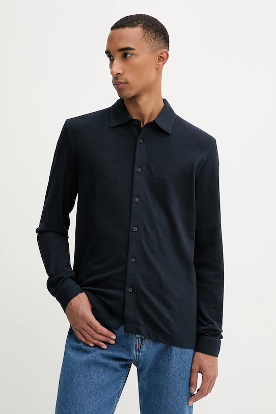 Marc O'Polo cămașă din bumbac lung bleumarin 528205755036