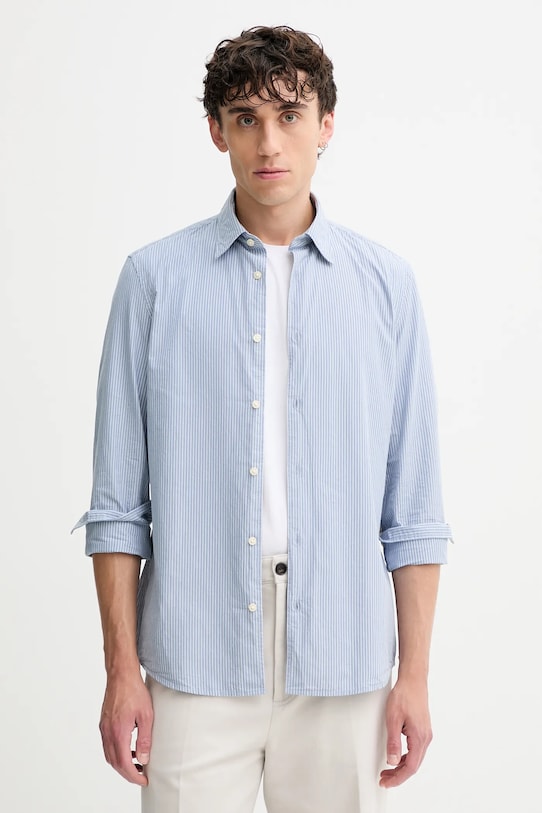 Βαμβακερό πουκάμισο Marc O'Polo κανονικό μπλε 528729742358