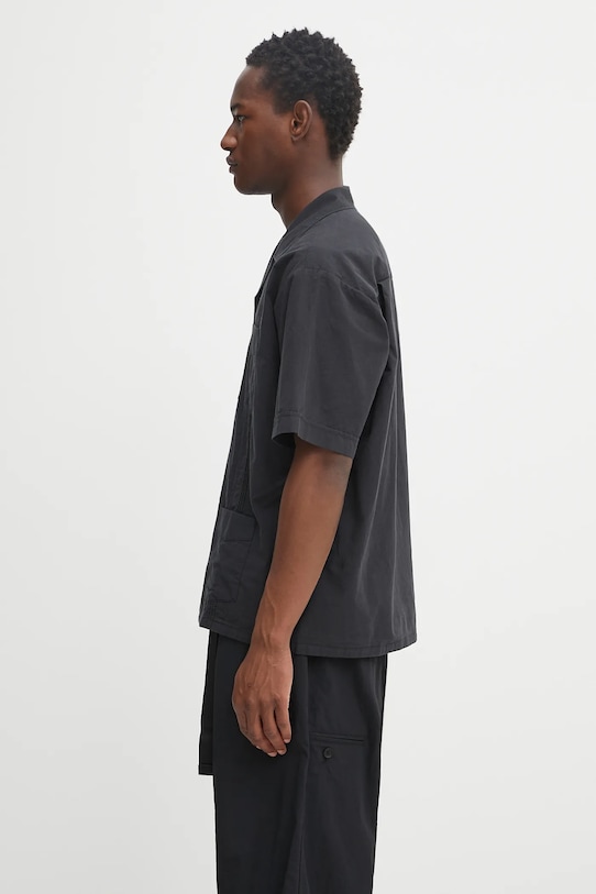 Bavlněná košile NEIGHBORHOOD guayabera shirt ss 251AQNH.SHM05 černá AW25