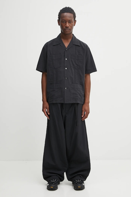 Bavlněná košile NEIGHBORHOOD guayabera shirt ss 251AQNH.SHM05 černá