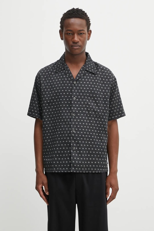 Πουκάμισο NEIGHBORHOOD monogram pattern hawaiian shirt ss χαλαρό μαύρο 251TSNH.SHM11