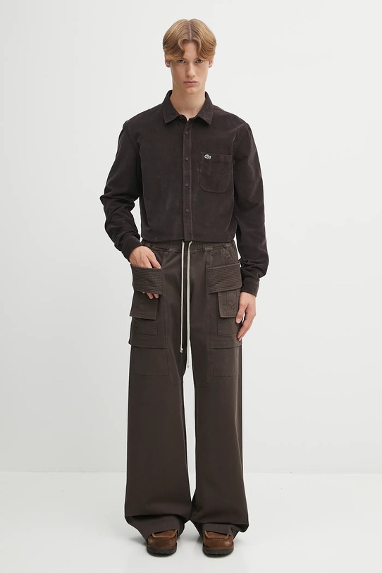 Lacoste koszula sztruksowa CH3346 brązowy