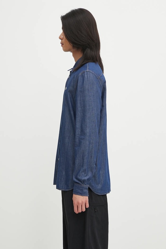 Lacoste koszula bawełniana jeansowa CH9084 niebieski AW25