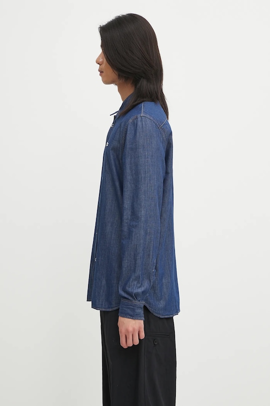 Lacoste koszula bawełniana jeansowa CH9084 niebieski AW25