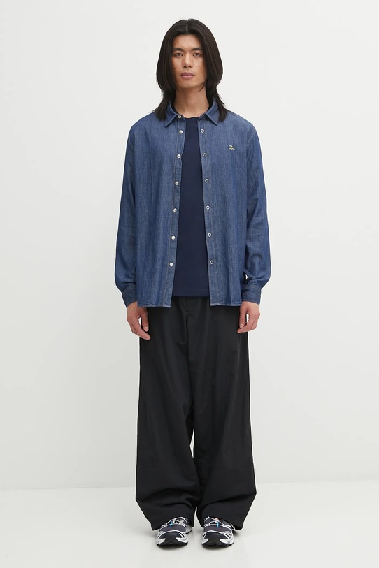 Lacoste koszula bawełniana jeansowa CH9084 niebieski