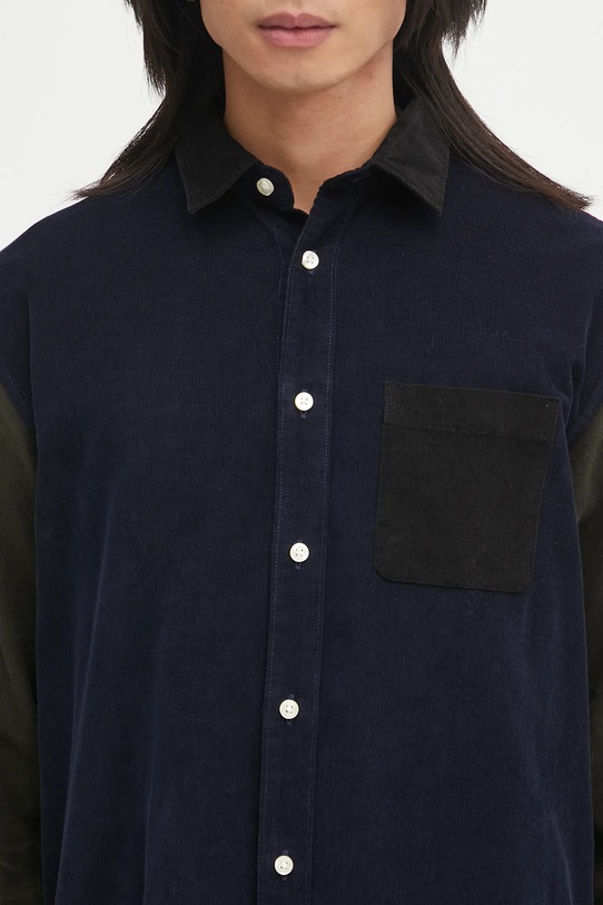 Barbour koszula sztruksowa Patchwork OS Cord Shirt granatowy MSH5688MI32