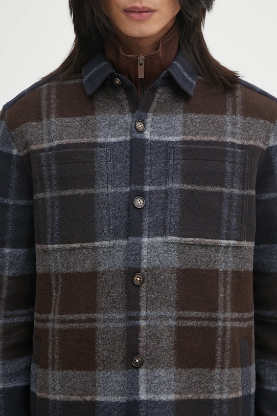 Barbour kurtka Chapter Tailored Check Overshirt granatowy MOS0400TN38