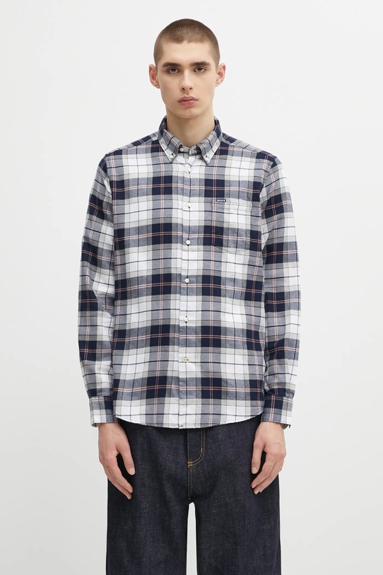 Barbour koszula bawełniana Fortrose Tailored Tartan Shirt regular granatowy MSH4991TN42