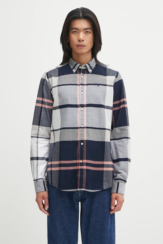 Barbour koszula bawełniana Iceloch Tailored Tartan Shirt wzorzyste granatowy MSH4994TN42