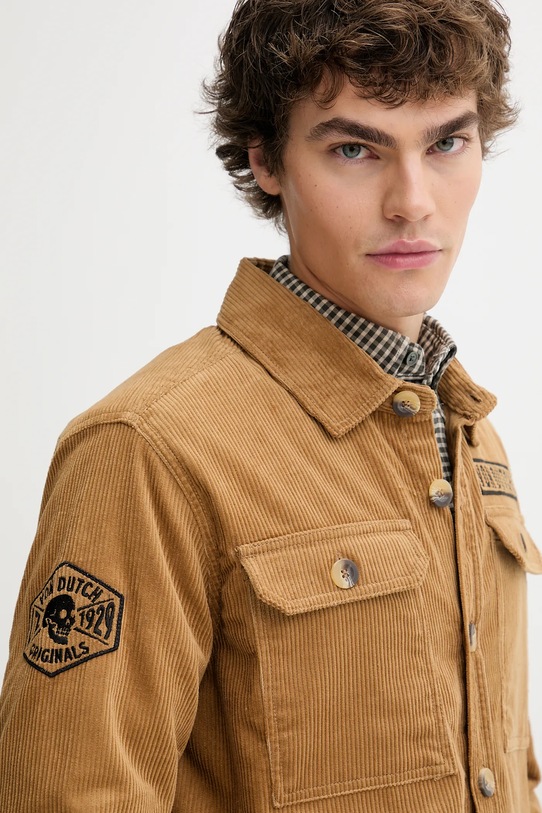 Von Dutch koszula bawełniana brązowy VD.1.OSH.1929