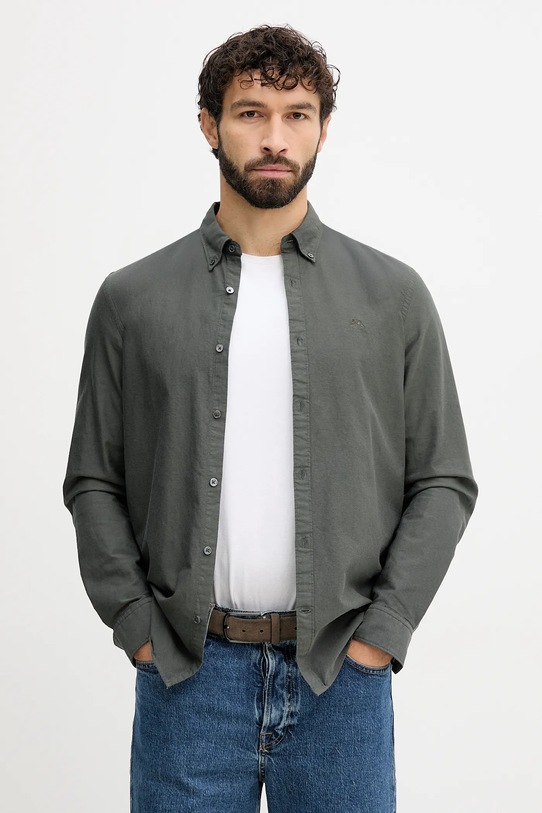 Хлопковая рубашка Lindbergh casual зелёный 30.225020