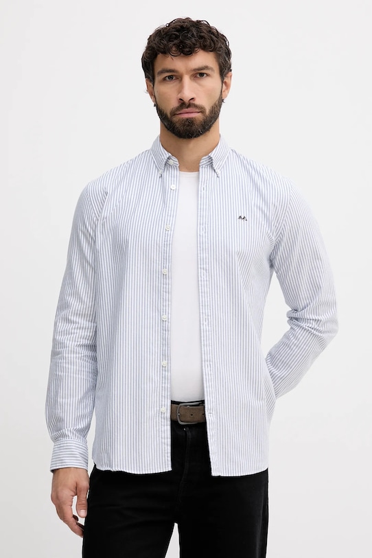 Lindbergh koszula bawełniana bawełna niebieski 30.225020