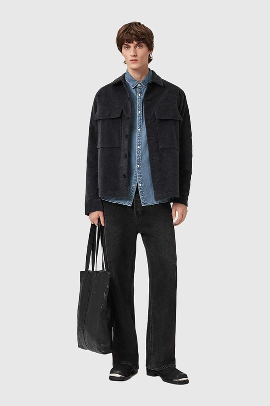 AllSaints koszula HAWKER M017SD czarny