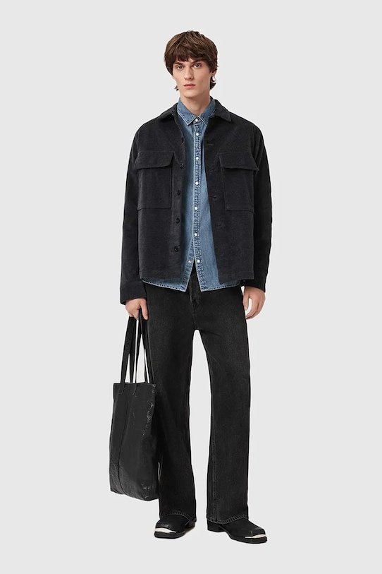 AllSaints koszula HAWKER M017SD czarny