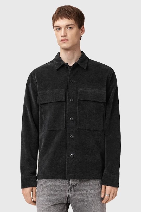 Košeľa AllSaints HAWKER M017SD čierna