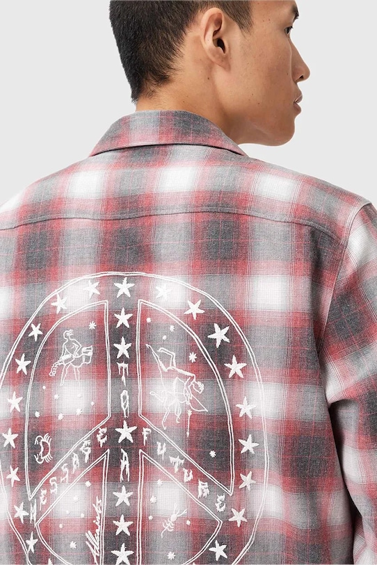 Odzież AllSaints koszula SHAMS M034SD czerwony