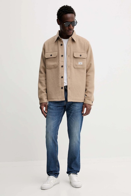 Guess Jeans kurtka z dodatkiem wełny M5BH68.WI542 beżowy AW25