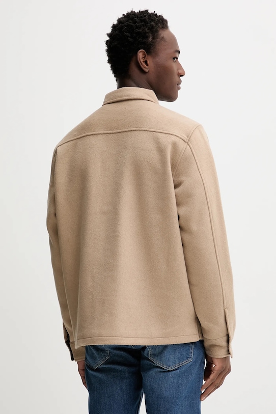 Odzież Guess Jeans kurtka z dodatkiem wełny M5BH68.WI542 beżowy