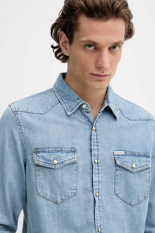Guess Jeans koszula jeansowa niebieski M5RH55.D5M82