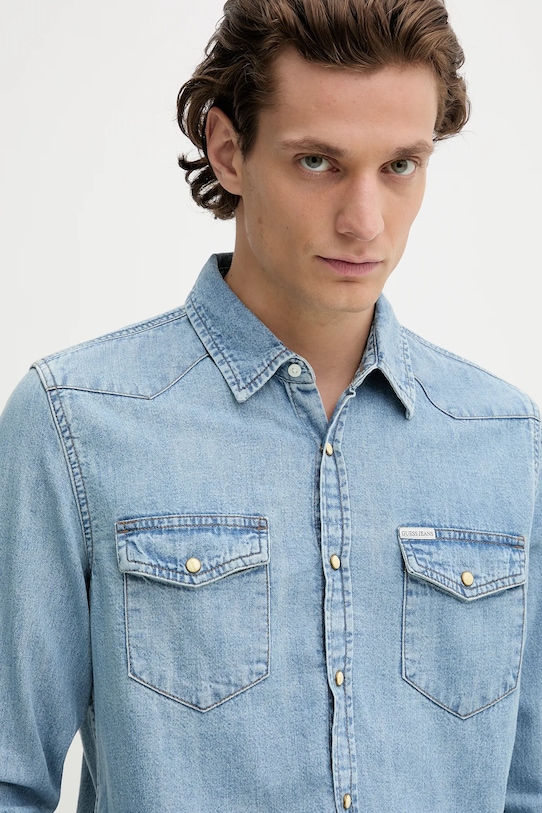 Guess Jeans koszula jeansowa niebieski M5RH55.D5M82