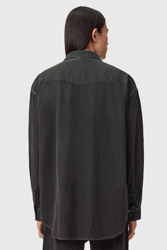 Τζιν πουκάμισο AllSaints FENTON M054SD μαύρο AW25