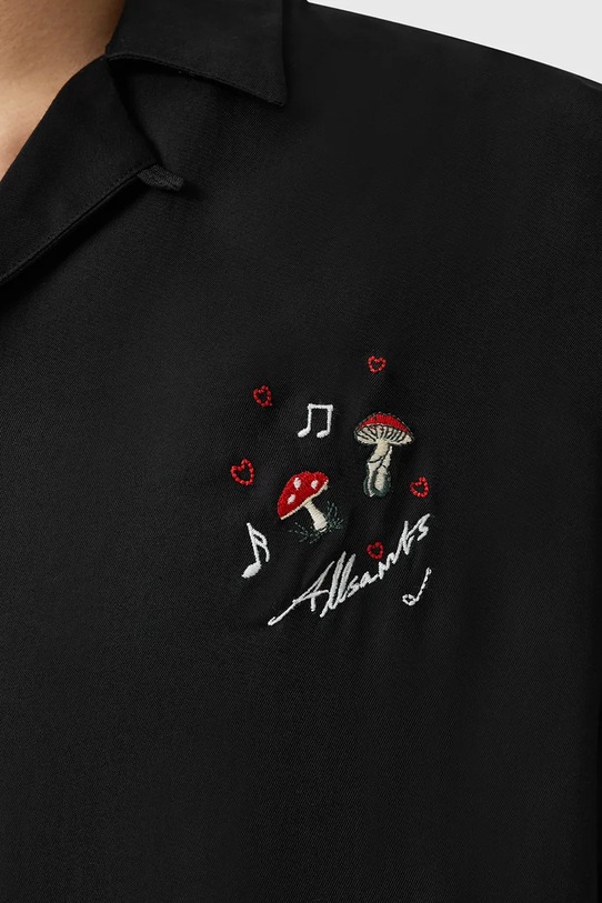 Ρούχα Πουκάμισο AllSaints FUNGI M057SD μαύρο