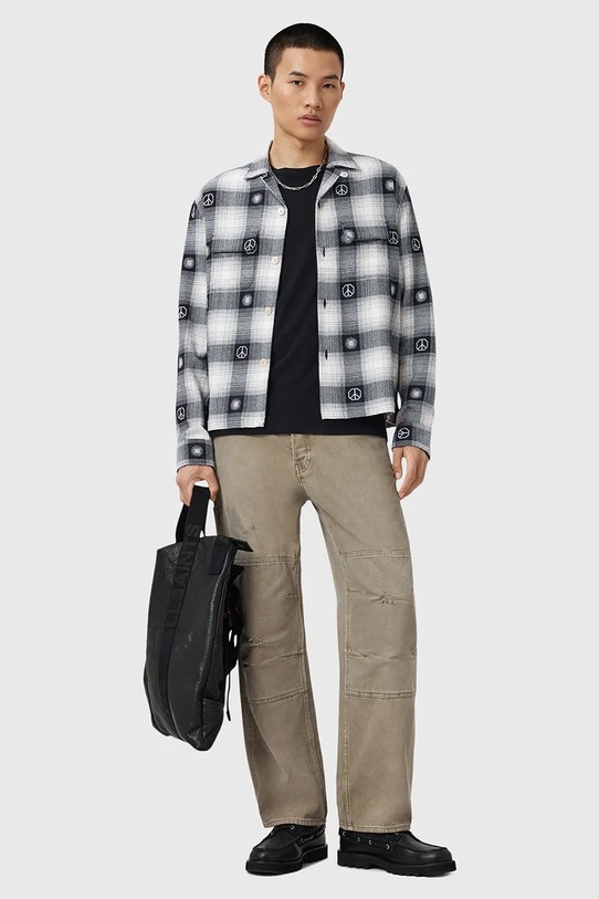 AllSaints koszula bawełniana CASTOR M030SD szary