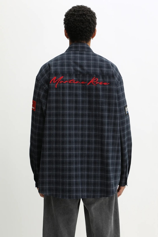 Odzież Martine Rose koszula bawełniana Wallet 477WS32527 granatowy