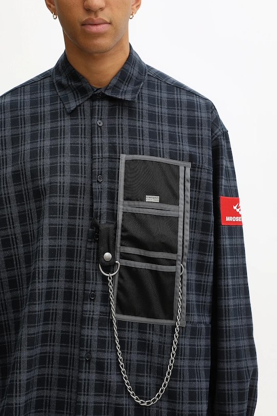 Martine Rose koszula bawełniana Wallet granatowy 477WS32527