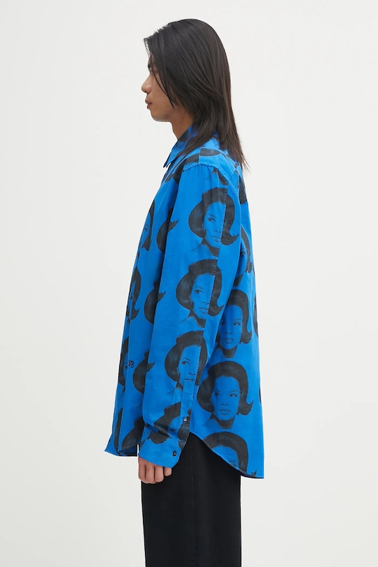 Wales Bonner koszula bawełniana Selah Shirt MA25SH05.CO11.599 niebieski AW25